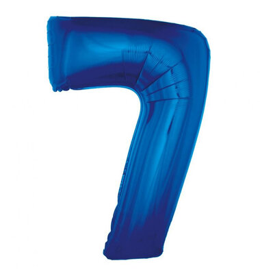 Fóliový balónek číslice sedm modrý, 92 cm