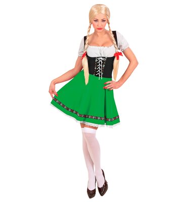Dámský dirndl kostým bavorské dívky, zelený