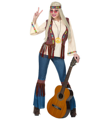 Dámský hippie kostým s náhrdelníkem