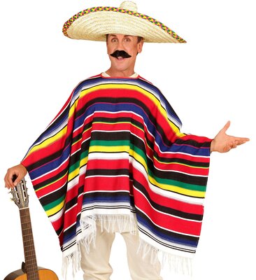 Mexické barevné pončo