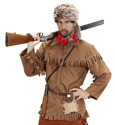Pánský kostým trapper, lovec kožešin (kabát, čepice)