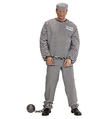 Pánský kostým vězně, černobílý