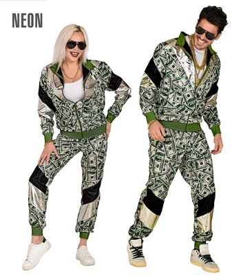 Unisex neonová dolarová disco šusťákovka z 80. a 90. let