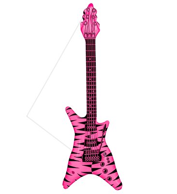 Rocková nafukovací kytara,černo-růžová 95cm