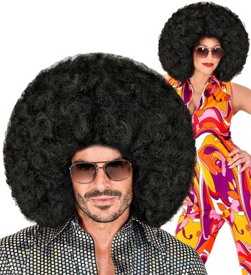 Černá oversize paruka afro