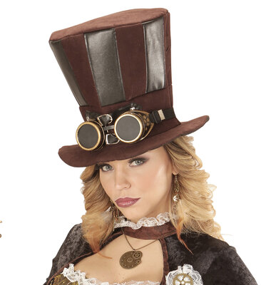 Steampunk klobouk s brýlemi