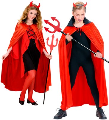 Dětský plášť červený s černým límcem (110 cm)