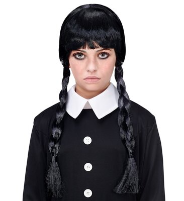 Dívčí paruka Wednesday Addams