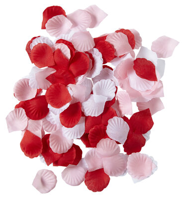 krabička 150 okvětních lístku v růžové,červené a bílé barvě
