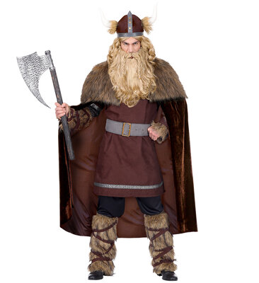 Pánský kostým viking, plášť s kožešinou