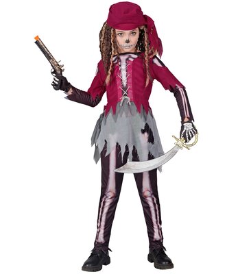 Dívčí halloweenský kostým kostry pirátky