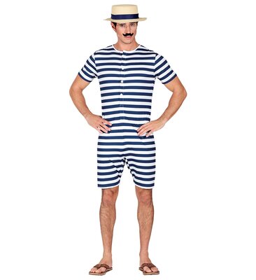 Pánský kostým retro plavky (overal), modrý