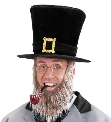 Sametový klobouk s hnědými vousy (Abraham Lincoln)