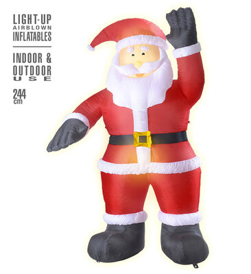 Nafukovací svítící figurka Santa Clause 244cm