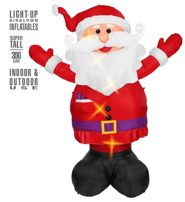 Světelná nafukovací dekorace Santa Claus (třímetrová)
