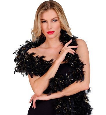 Dámské černo-zlaté boa,180 cm - 50 g