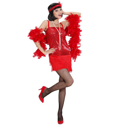 Flapper červené dámské šaty