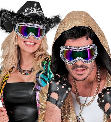 Lyžařské párty brýle ve stylu 80´let barevné s kamínky