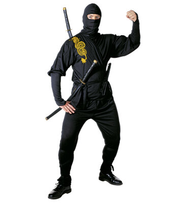 Pánský kostým dračí ninja, černý