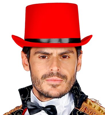 Červený klobouk s černou stuhou