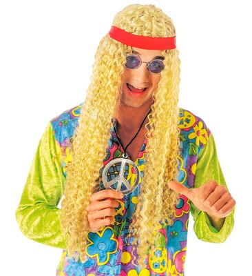 Dlouhá hippie paruka s šátkem