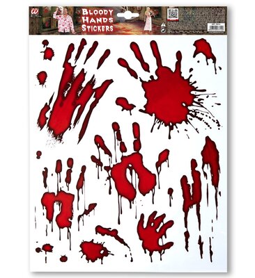 Halloweenské nálepky krvavých rukou