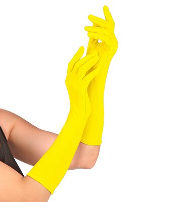 Neónové žluté dlouhé rukavice 40 cm