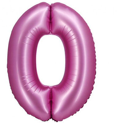 Fóliový balónek číslice nula růžový, 76 cm