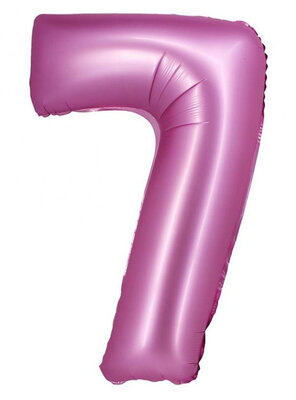 Fóliový balónek číslice sedm růžový, 76 cm