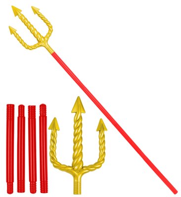 Skládací zlaté vidle s červenou tyčí 137 cm