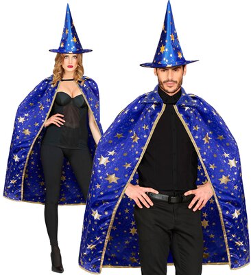 Čarodějnická sada klobouk a plášť 85cm