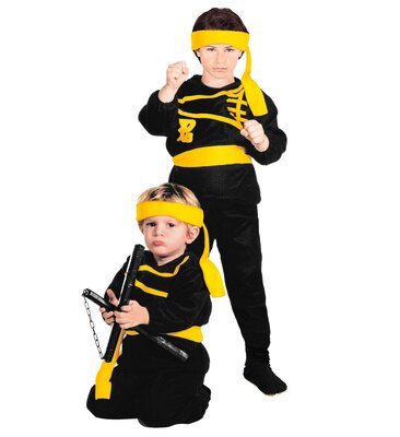 Chlapecký kostým ninja se žlutými detaily