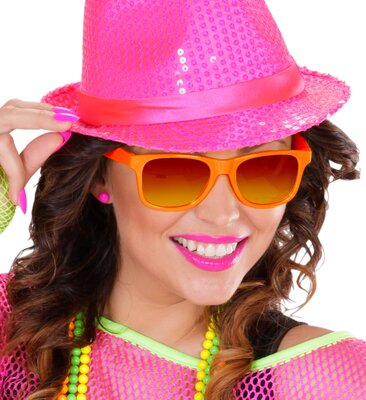 Retro oranžové disco brýle ve stylu 80. a 90. let s UV filtrem