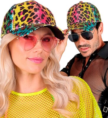 Kšiltovka s flitry s leopardím vzorem