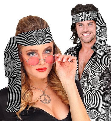 Hippie/disco čelenka, vzorovaná