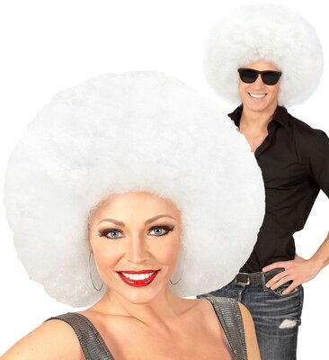 Oversize paruka bílé afro