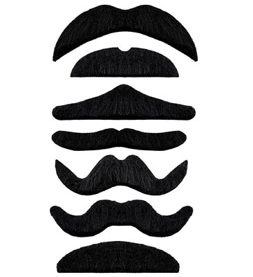 Černé kníry (7 různých typů)