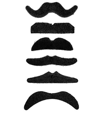 Černý knír, 1 ks (6 různých typů)