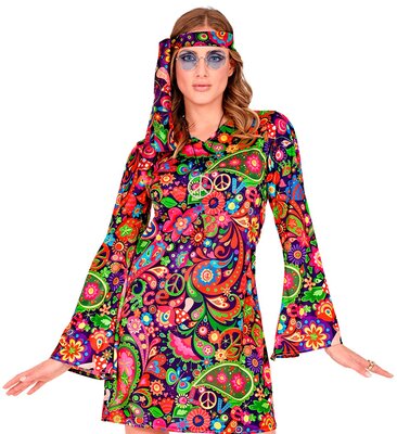Dámské hippie šaty (šaty, čelenka)