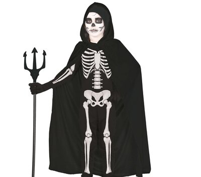Dětská černá kápě s kapucí, 100 cm