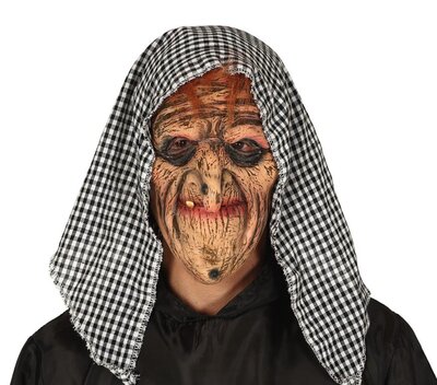 Latexová maska čarodějnice s šátkem