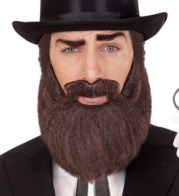 Pánské hnědé vousy a knírek