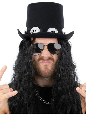 Sada rocker (klobouk s vlasy, brýle)