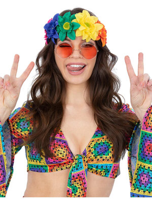 Hippie květinová čelenka, barevná