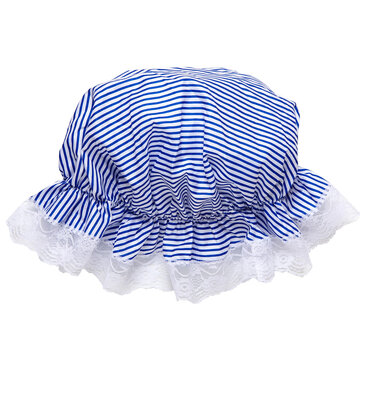 Modro-bílá pruhovaná čepice bonnet