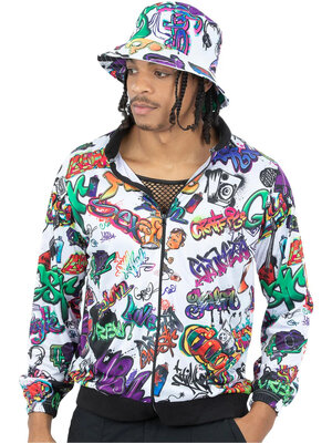 Unisex retro graffitti bunda, 90. léta