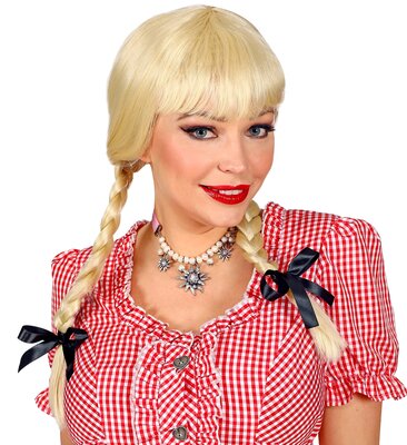 Dámská bavorská blond paruka se dvěma copy, Oktoberfest