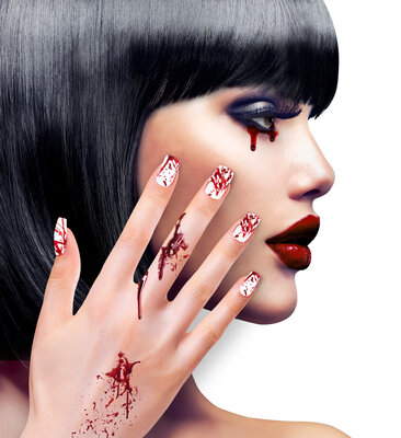 Sada 12 samonalepovacích nehtů, krev