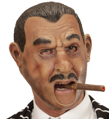 Latexová maska gangster s otvorem na pusu