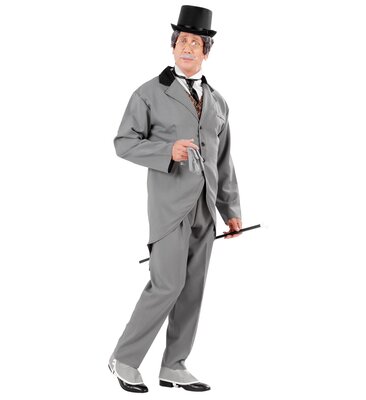 Pánský kostým gentleman, šedý
